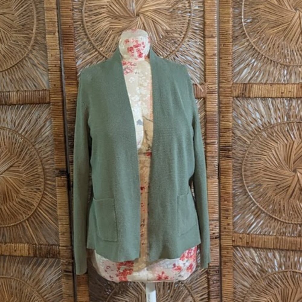 Cyrus Green Short Open Cardigan with Pockets - EUC Size XL